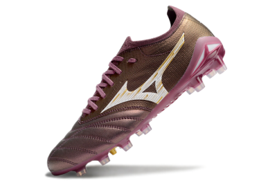Men's Mizuno Morelia Neo 4 FG Firm Ground Low-Tops Football Boots - Red/White/Gold