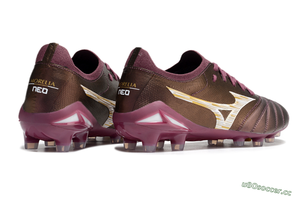 Men's Mizuno Morelia Neo 4 FG Firm Ground Low-Tops Football Boots - Red/White/Gold 6