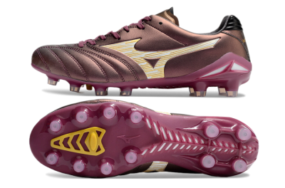 Men's Mizuno Morelia Neo 4 FG Firm Ground Low-Tops Football Boots - Red/White/Gold