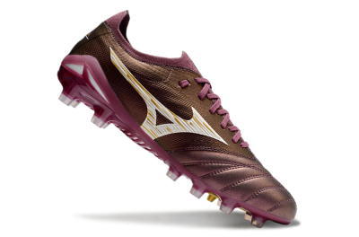 Men's Mizuno Morelia Neo 4 FG Firm Ground Low-Tops Football Boots - Red/White/Gold