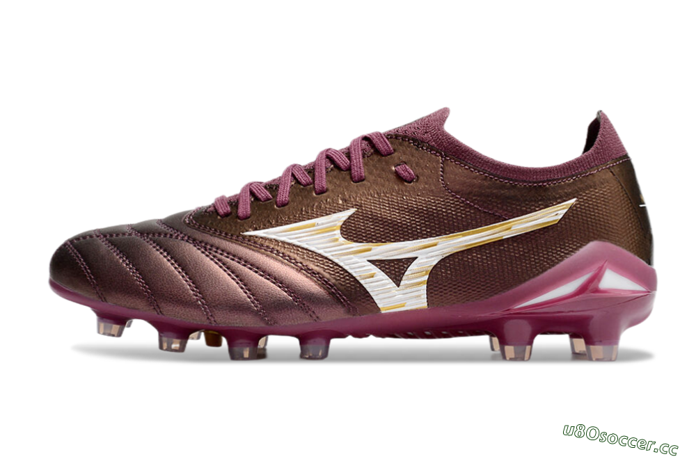 Men's Mizuno Morelia Neo 4 FG Firm Ground Low-Tops Football Boots - Red/White/Gold 0