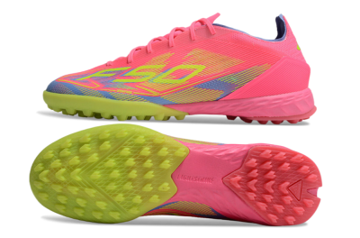 Men's Adidas F50 Pro TF Artificial Turf Low-Tops Football Shoes - Pink/Blue/Yellow