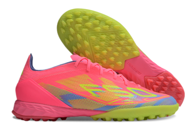 Men's Adidas F50 Pro TF Artificial Turf Low-Tops Football Shoes - Pink/Blue/Yellow