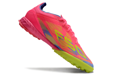 Men's Adidas F50 Pro TF Artificial Turf Low-Tops Football Shoes - Pink/Blue/Yellow