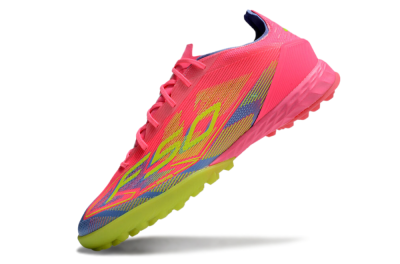 Men's Adidas F50 Pro TF Artificial Turf Low-Tops Football Shoes - Pink/Blue/Yellow