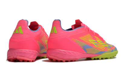 Men's Adidas F50 Pro TF Artificial Turf Low-Tops Football Shoes - Pink/Blue/Yellow