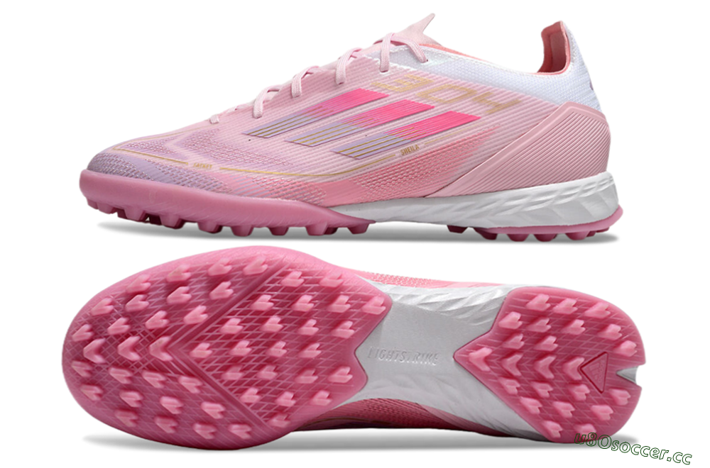 Men's Adidas F50 Pro 304 TF Artificial Turf Low-Tops Football Shoes - Pink/White/Purple 1
