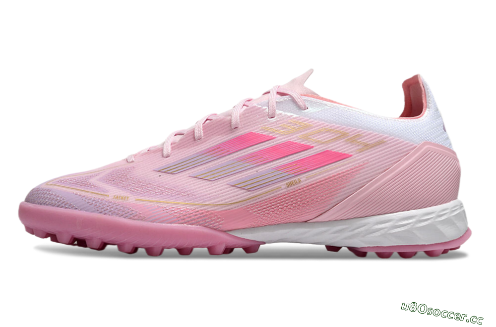 Men's Adidas F50 Pro 304 TF Artificial Turf Low-Tops Football Shoes - Pink/White/Purple 0