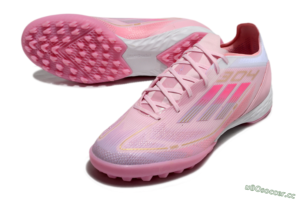 Men's Adidas F50 Pro 304 TF Artificial Turf Low-Tops Football Shoes - Pink/White/Purple 3