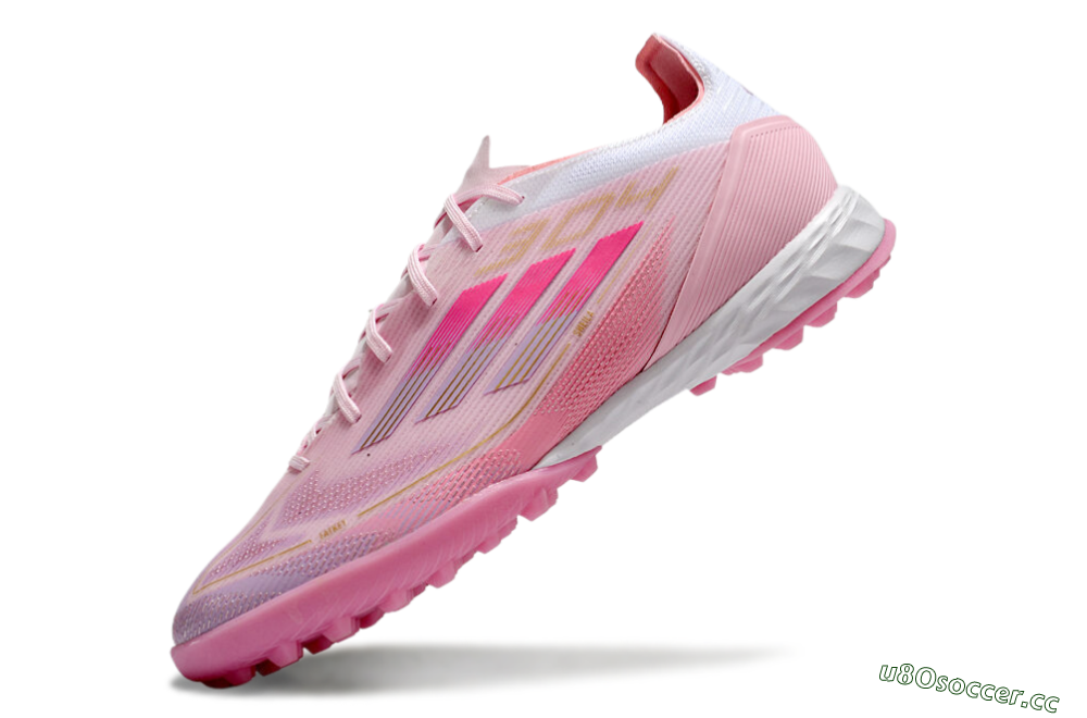 Men's Adidas F50 Pro 304 TF Artificial Turf Low-Tops Football Shoes - Pink/White/Purple 5