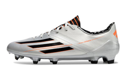Men's Adidas F50 Adizero FG Firm Ground Low-Tops Football Shoes - Silver/Black/Orange