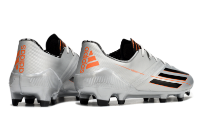 Men's Adidas F50 Adizero FG Firm Ground Low-Tops Football Shoes - Silver/Black/Orange
