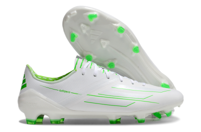 Men's Adidas F50 Adizero FG Firm Ground Low-Tops Football Boots - White/Green
