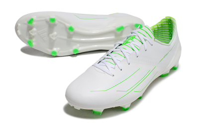 Men's Adidas F50 Adizero FG Firm Ground Low-Tops Football Boots - White/Green