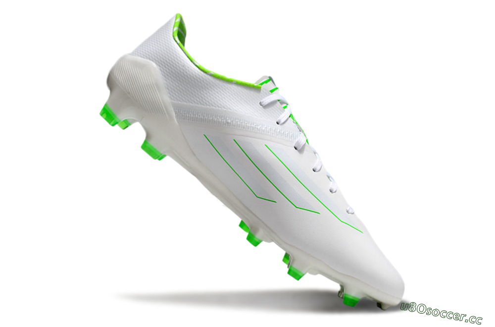 Men's Adidas F50 Adizero FG Firm Ground Low-Tops Football Boots - White/Green 4