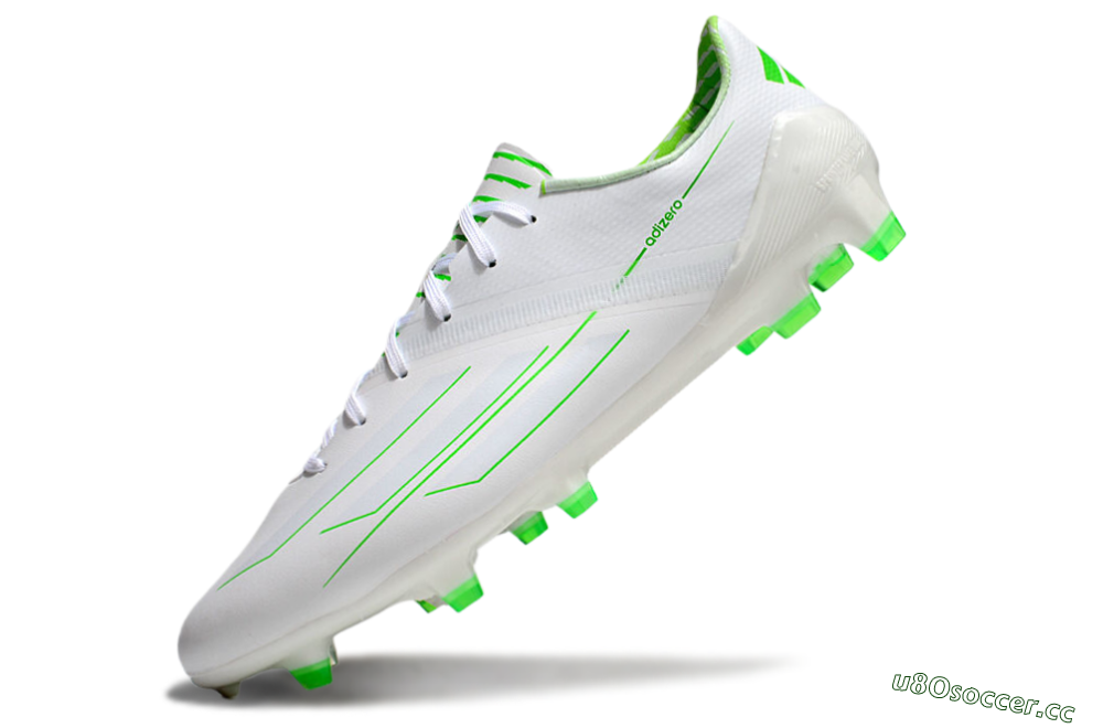 Men's Adidas F50 Adizero FG Firm Ground Low-Tops Football Boots - White/Green 5