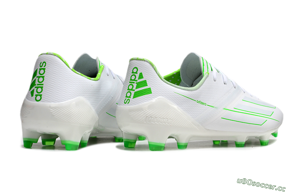 Men's Adidas F50 Adizero FG Firm Ground Low-Tops Football Boots - White/Green 6