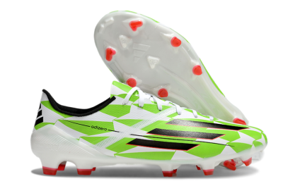 Men's Adidas F50 Adizero Elite FG Firm Ground Low-Tops Football Boots - White/Black/Green/Pink