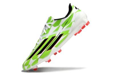 Men's Adidas F50 Adizero Elite FG Firm Ground Low-Tops Football Boots - White/Black/Green/Pink