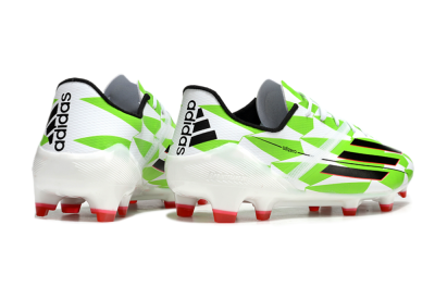 Men's Adidas F50 Adizero Elite FG Firm Ground Low-Tops Football Boots - White/Black/Green/Pink
