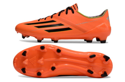 Men's Adidas F50 Adizero FG Firm Ground Low-Tops Football Boots - Red/Black/Yellow