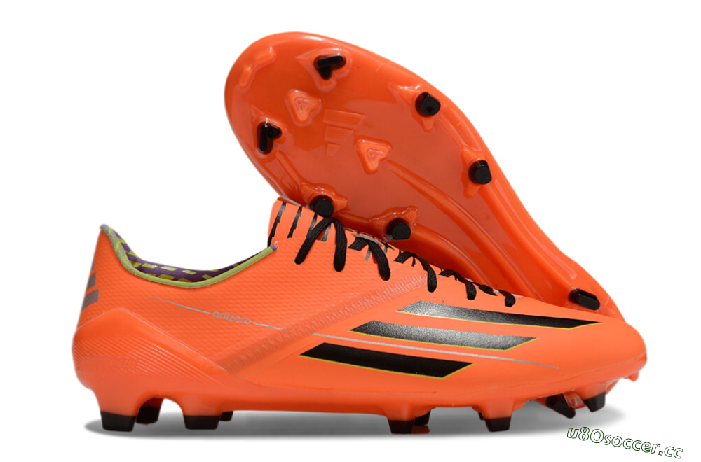 Men's Adidas F50 Adizero FG Firm Ground Low-Tops Football Boots - Red/Black/Yellow 2