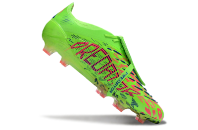 Unisex Adidas Predator Elite Foldover Tongue FG Firm Ground Low-Tops Football Boots - Yellow/Blue/Purple