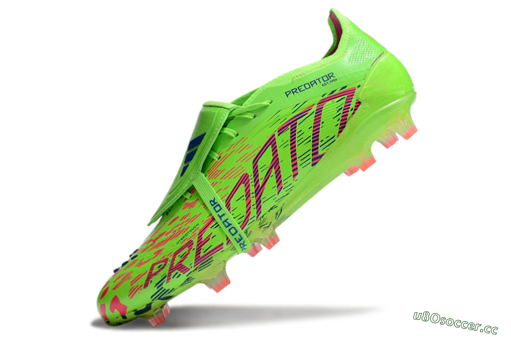 Unisex Adidas Predator Elite Foldover Tongue FG Firm Ground Low-Tops Football Boots - Yellow/Blue/Purple 5