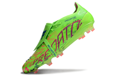 Unisex Adidas Predator Elite Foldover Tongue FG Firm Ground Low-Tops Football Boots - Yellow/Blue/Purple
