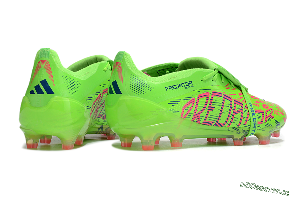 Unisex Adidas Predator Elite Foldover Tongue FG Firm Ground Low-Tops Football Boots - Yellow/Blue/Purple 6