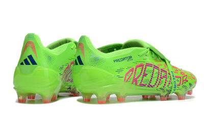 Unisex Adidas Predator Elite Foldover Tongue FG Firm Ground Low-Tops Football Boots - Yellow/Blue/Purple