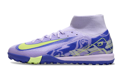 Unisex Nike Air Zoom Mercurial Superfly 10 Elite TF Artificial Turf High-Tops Football Shoes - Purple/Yellow/White
