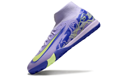 Unisex Nike Air Zoom Mercurial Superfly 10 Elite TF Artificial Turf High-Tops Football Shoes - Purple/Yellow/White