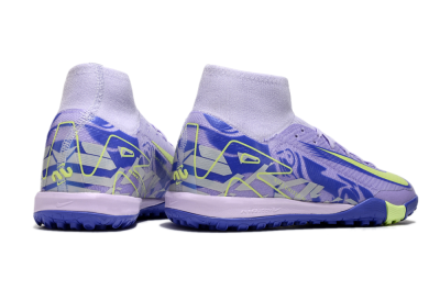 Unisex Nike Air Zoom Mercurial Superfly 10 Elite TF Artificial Turf High-Tops Football Shoes - Purple/Yellow/White