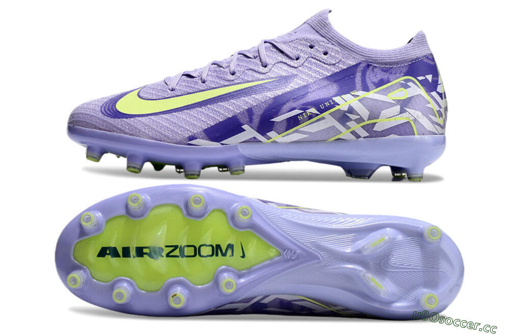 Men's Nike Air Zoom Mercurial Vapor 16 Elite AG Artificial Grass Low-Tops Football Boots - Purple/Yellow/Blue 7