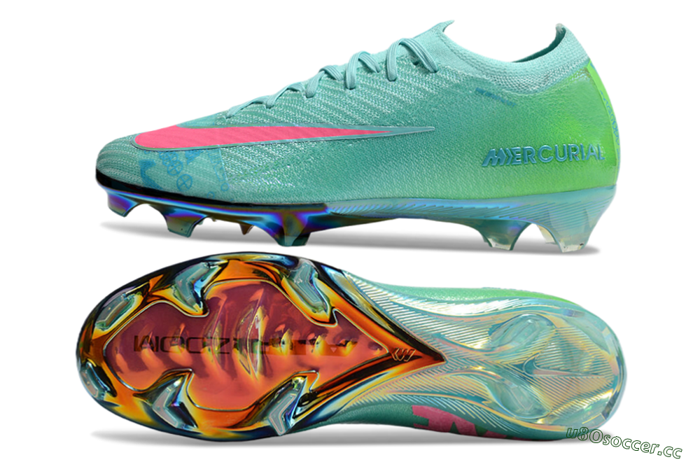Men's Nike Air Zoom Mercurial Vapor 16 Elite FG Firm Ground Low-Tops Football Boots - Jade/Pink/Yellow 6