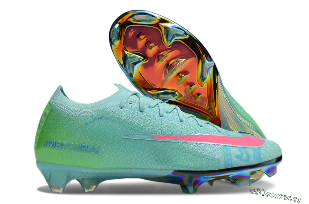 Men's Nike Air Zoom Mercurial Vapor 16 Elite FG Firm Ground Low-Tops Football Boots - Jade/Pink/Yellow 5