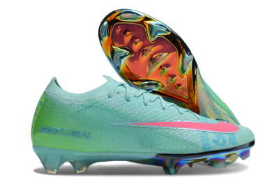 Men's Nike Air Zoom Mercurial Vapor 16 Elite FG Firm Ground Low-Tops Football Boots - Jade/Pink/Yellow