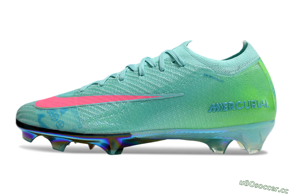 Men's Nike Air Zoom Mercurial Vapor 16 Elite FG Firm Ground Low-Tops Football Boots - Jade/Pink/Yellow 4