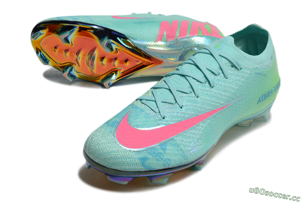 Men's Nike Air Zoom Mercurial Vapor 16 Elite FG Firm Ground Low-Tops Football Boots - Jade/Pink/Yellow 3