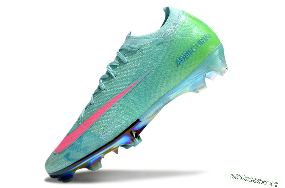 Men's Nike Air Zoom Mercurial Vapor 16 Elite FG Firm Ground Low-Tops Football Boots - Jade/Pink/Yellow 2