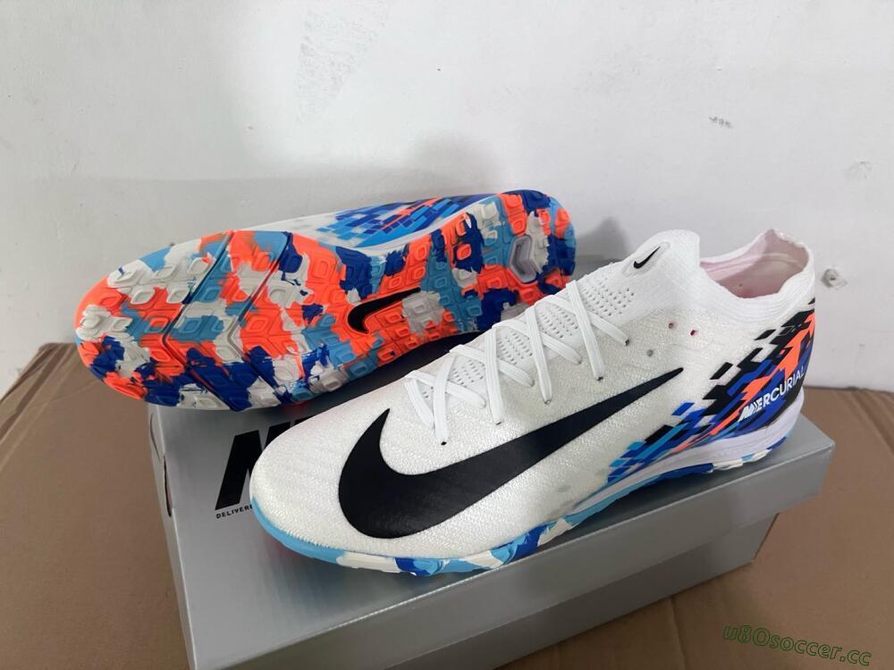 Unisex Nike Air Zoom Mercurial Vapor 16 Elite TF Artificial Turf Low-Tops Football Shoes - White/Blue/Orange