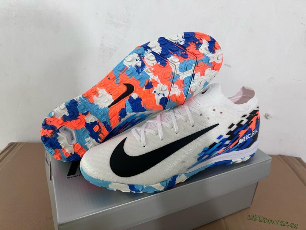 Unisex Nike Air Zoom Mercurial Vapor 16 Elite TF Artificial Turf Low-Tops Football Shoes - White/Blue/Orange