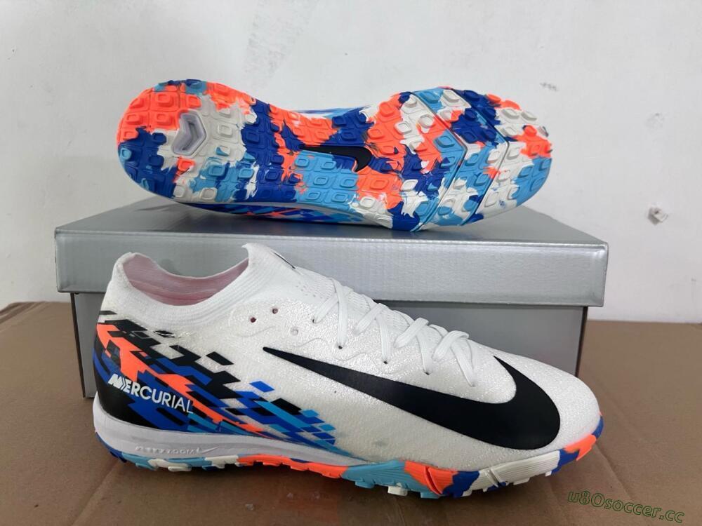 Unisex Nike Air Zoom Mercurial Vapor 16 Elite TF Artificial Turf Low-Tops Football Shoes - White/Blue/Orange
