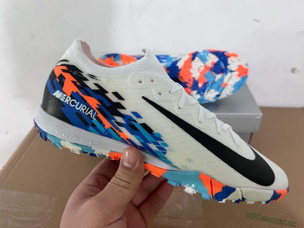 Unisex Nike Air Zoom Mercurial Vapor 16 Elite TF Artificial Turf Low-Tops Football Shoes - White/Blue/Orange