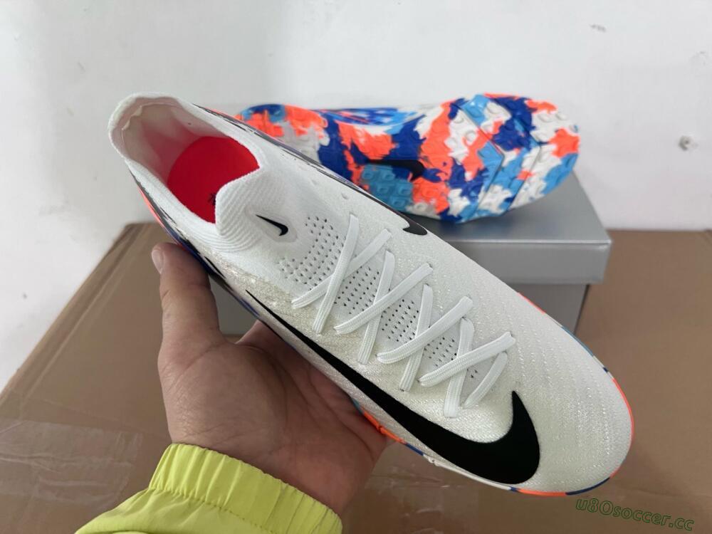 Unisex Nike Air Zoom Mercurial Vapor 16 Elite TF Artificial Turf Low-Tops Football Shoes - White/Blue/Orange