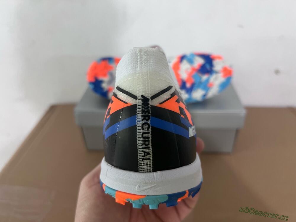Unisex Nike Air Zoom Mercurial Vapor 16 Elite TF Artificial Turf Low-Tops Football Shoes - White/Blue/Orange