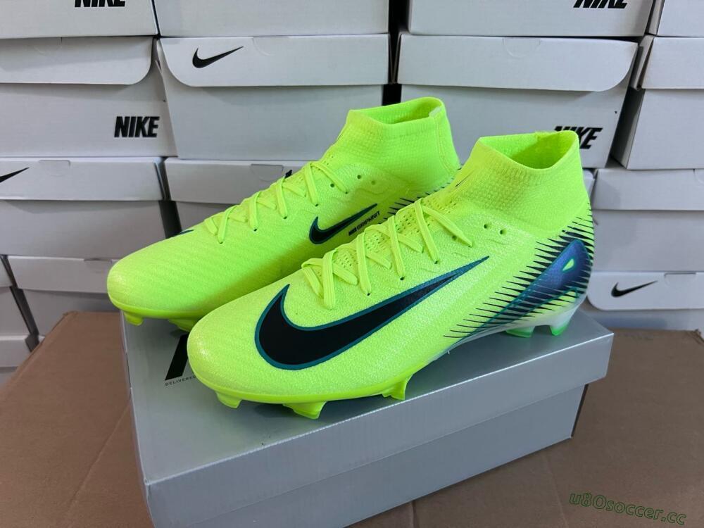 Unisex Nike Air Zoom Mercurial Superfly 10 Elite FG Firm Ground High-Tops Football Boots - Yellow/Black/Blue