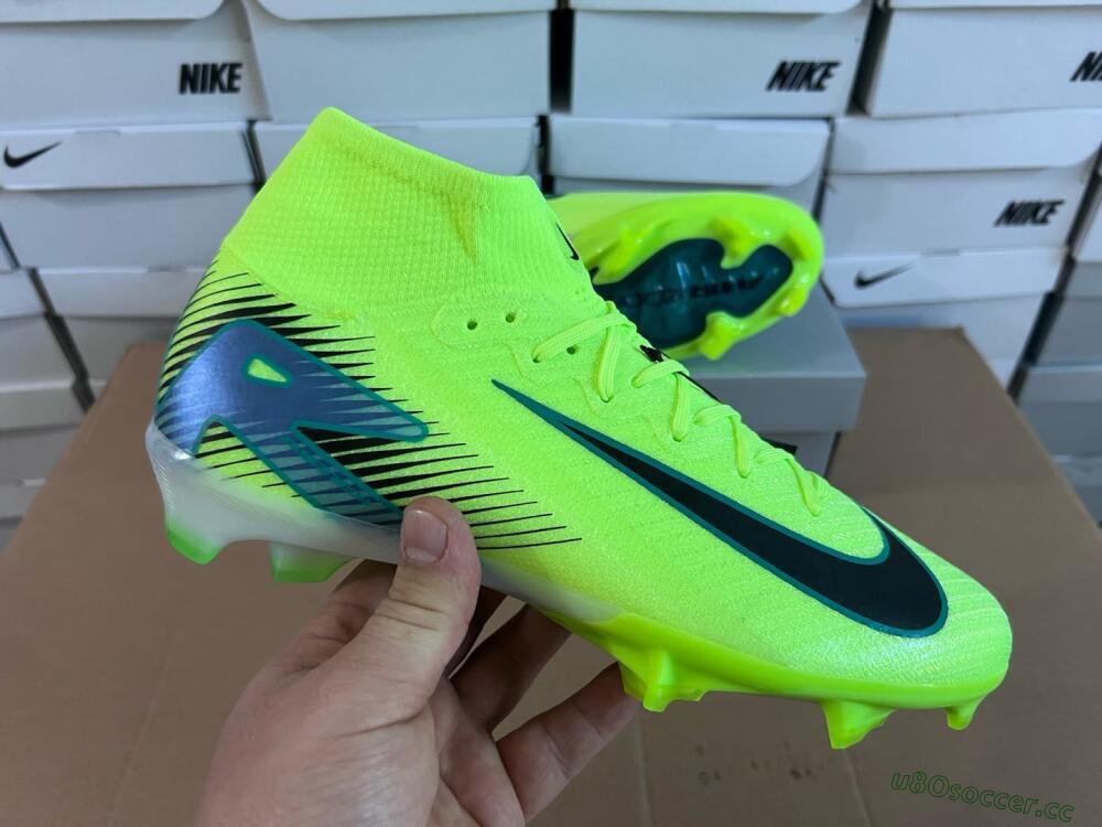 Unisex Nike Air Zoom Mercurial Superfly 10 Elite FG Firm Ground High-Tops Football Boots - Yellow/Black/Blue