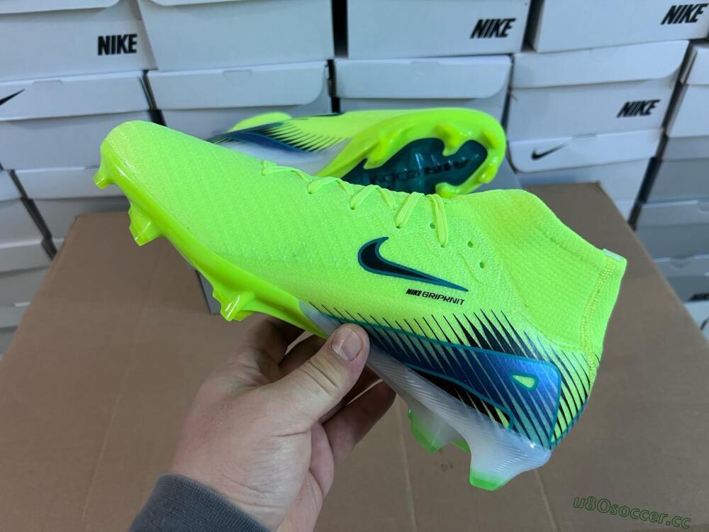 Unisex Nike Air Zoom Mercurial Superfly 10 Elite FG Firm Ground High-Tops Football Boots - Yellow/Black/Blue